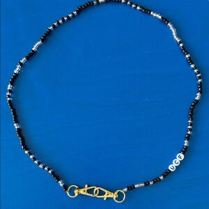 Black and Silver Beaded Necklace Choker UCF